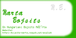 marta bojsits business card